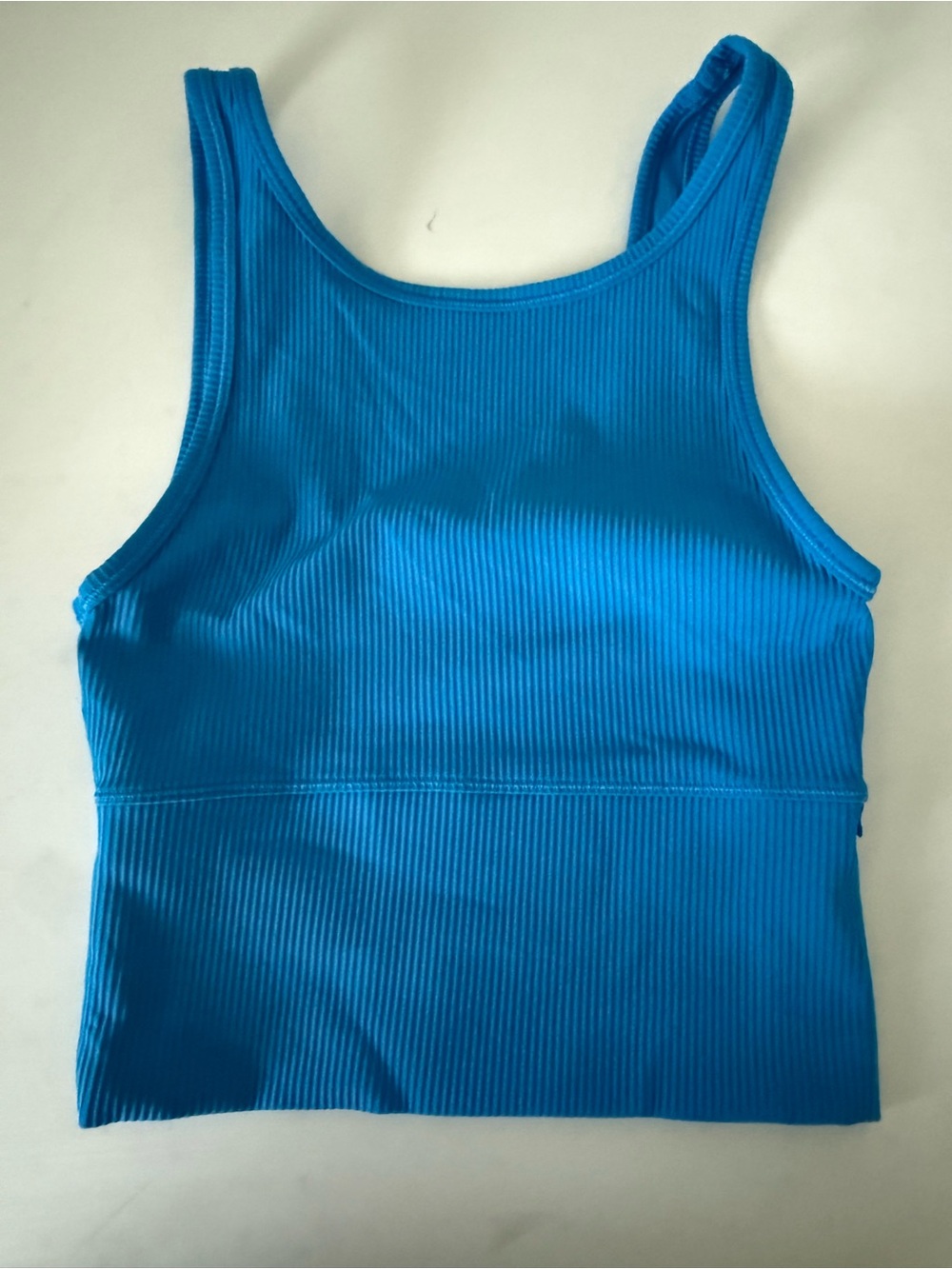 lululemon athletica Bright Blue Ribbed Crop Tank XS